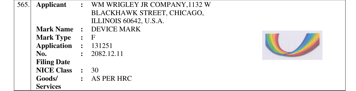 Original bulletin entry for DEVICE MARK