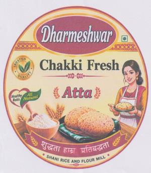 DHARMESHWAR CHAKKI FRESH ATTA (and logo) trademark logo