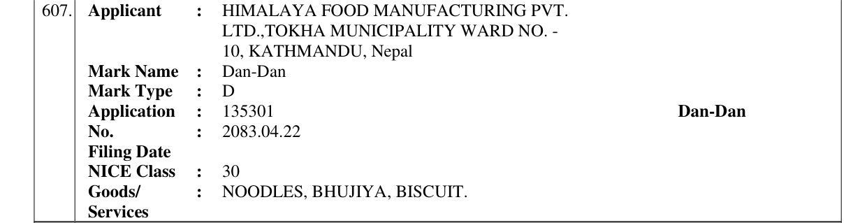 Original bulletin entry for Dan-Dan