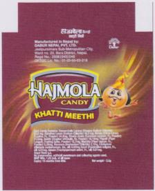 HAJMOLA CANDY KHATTI MEETHI (and logo) trademark logo