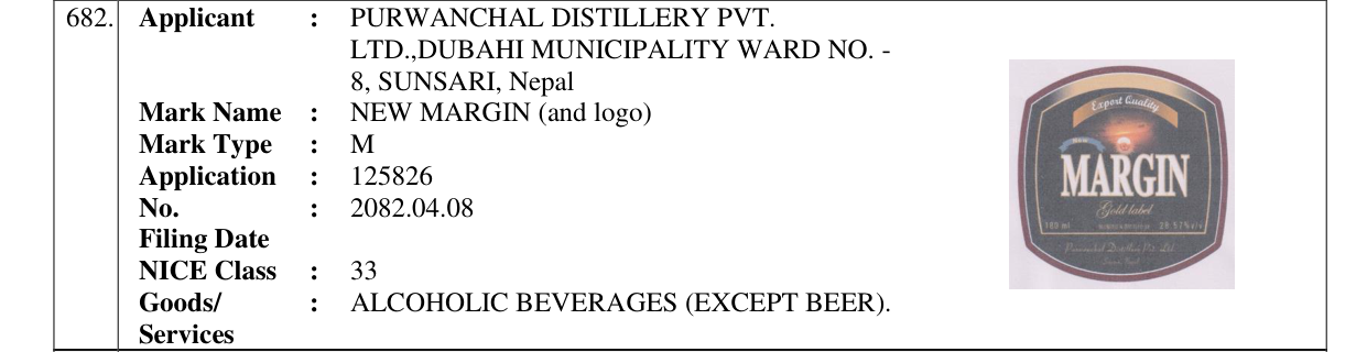 Original bulletin entry for NEW MARGIN (and logo)