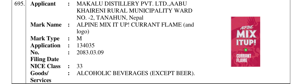 Original bulletin entry for ALPINE MIX IT UP! CURRANT FLAME (and logo)