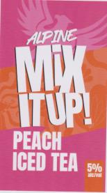 ALPINE MIX IT UP! PEACH ICED TEA (and logo) trademark logo