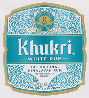 KHUKRI WHITE RUM (and logo) trademark logo