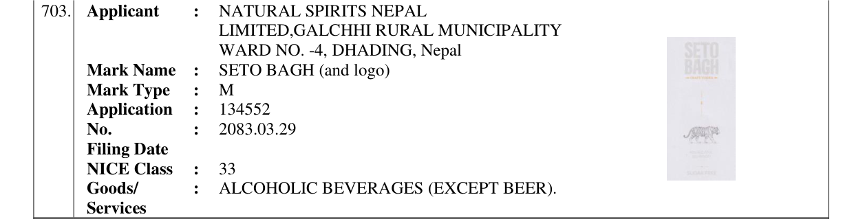 Original bulletin entry for SETO BAGH (and logo)