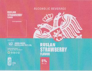 RUSLAN STRAWBERRY FLAVOR (and logo) trademark logo