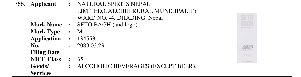 Original bulletin entry for SETO BAGH (and logo)