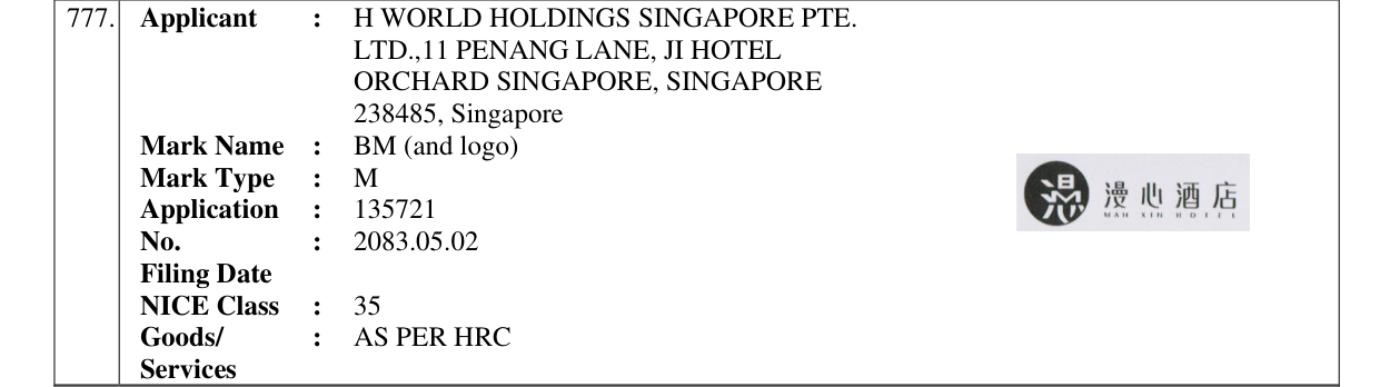 Original bulletin entry for BM (and logo)