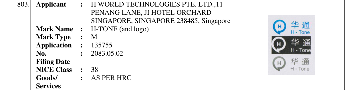Original bulletin entry for H-TONE (and logo)