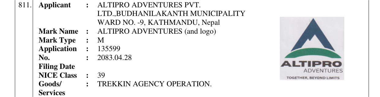 Original bulletin entry for ALTIPRO ADVENTURES (and logo)