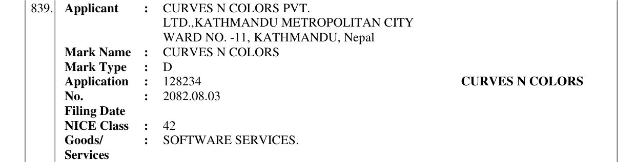 Original bulletin entry for CURVES N COLORS