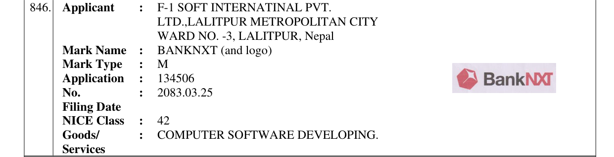 Original bulletin entry for BANKNXT (and logo)