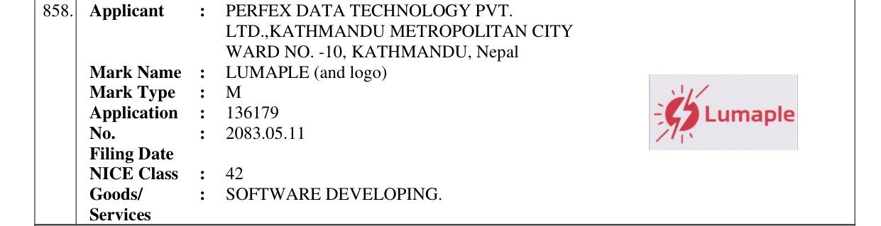 Original bulletin entry for LUMAPLE (and logo)