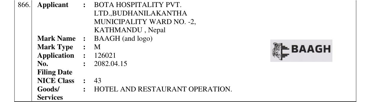 Original bulletin entry for BAAGH (and logo)