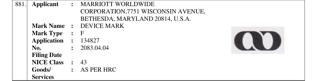 Original bulletin entry for DEVICE MARK