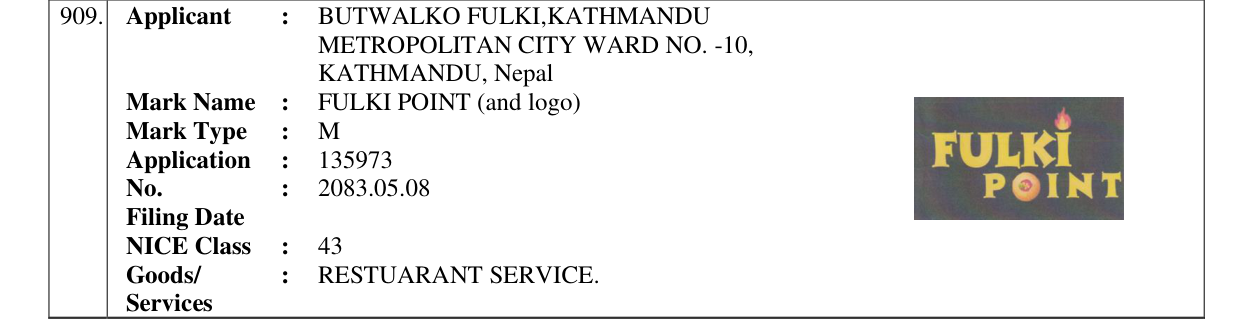 Original bulletin entry for FULKI POINT (and logo)