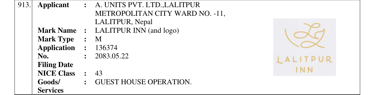 Original bulletin entry for LALITPUR INN (and logo)