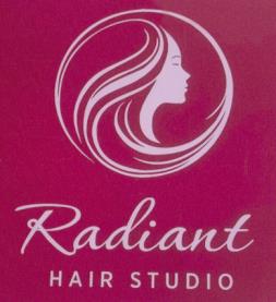 RADIANT HAIR STUDIO (and logo) trademark logo