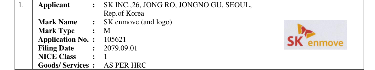 Original bulletin entry for SK enmove (and logo)