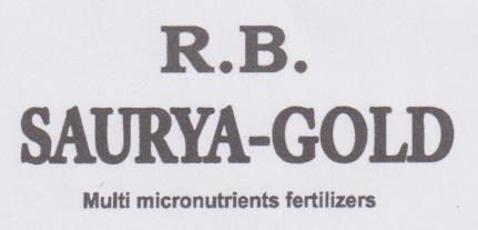 R.B. SAURYA-GOLD MULTI MICRONUTRIENTS FERTILIZERS (and logo) trademark logo