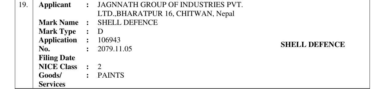 Original bulletin entry for SHELL DEFENCE