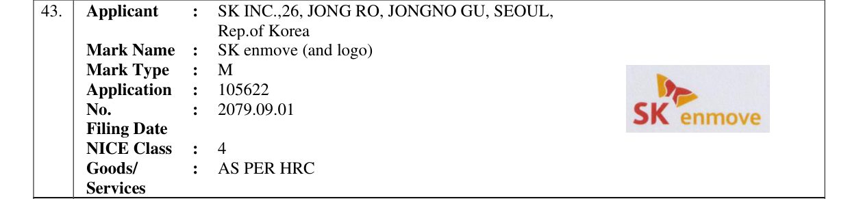 Original bulletin entry for SK enmove (and logo)