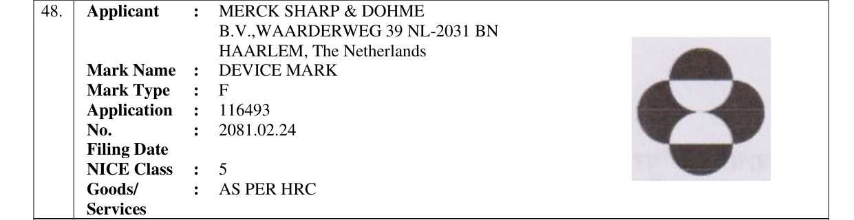Original bulletin entry for DEVICE MARK