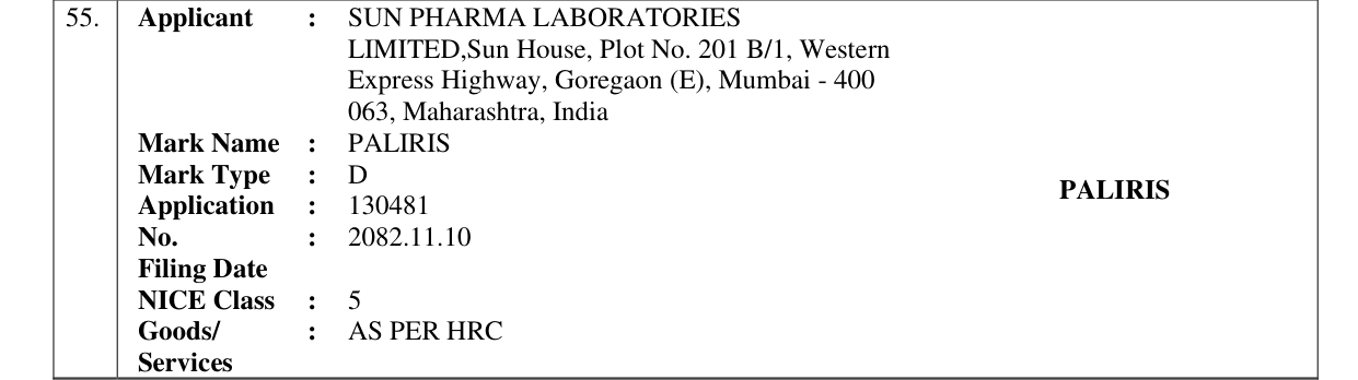Original bulletin entry for PALIRIS