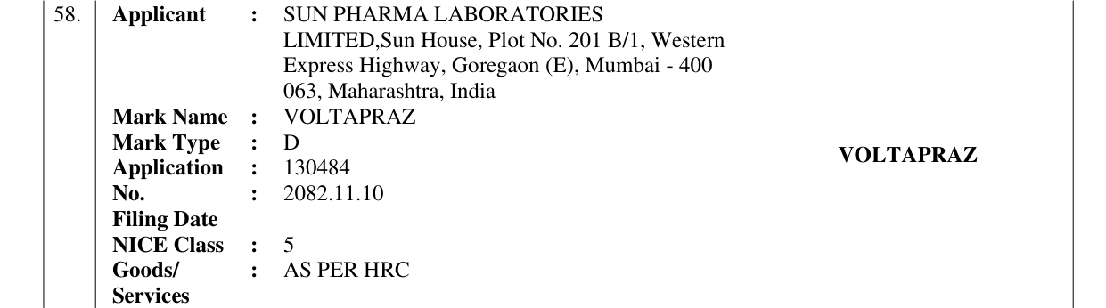 Original bulletin entry for VOLTAPRAZ