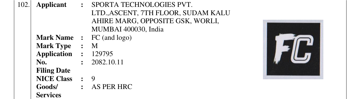 Original bulletin entry for FC (and logo)