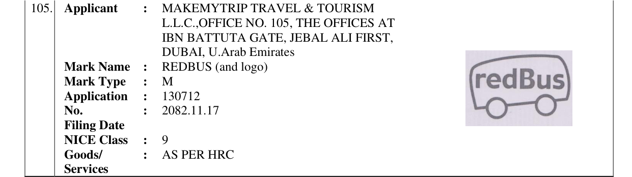 Original bulletin entry for REDBUS (and logo)