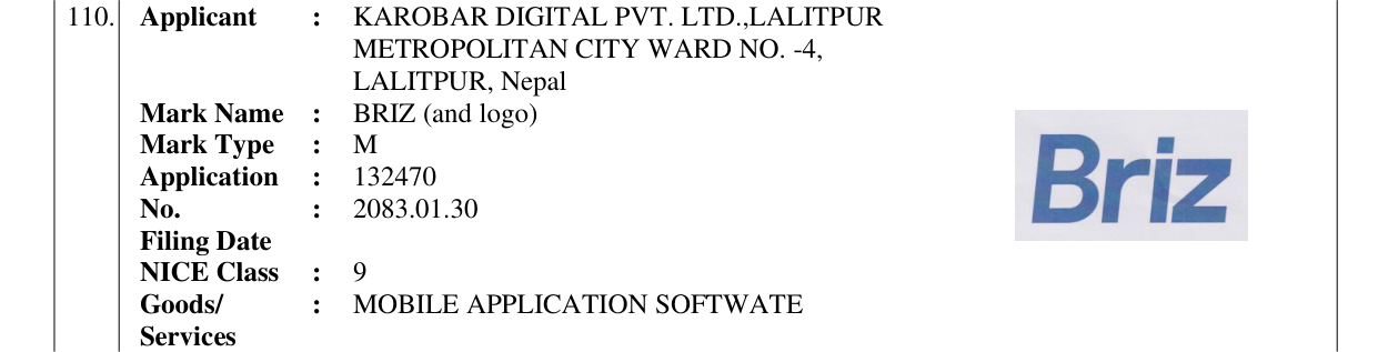 Original bulletin entry for BRIZ (and logo)
