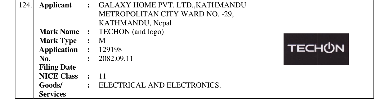 Original bulletin entry for TECHON (and logo)