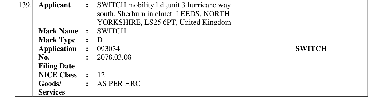 Original bulletin entry for SWITCH