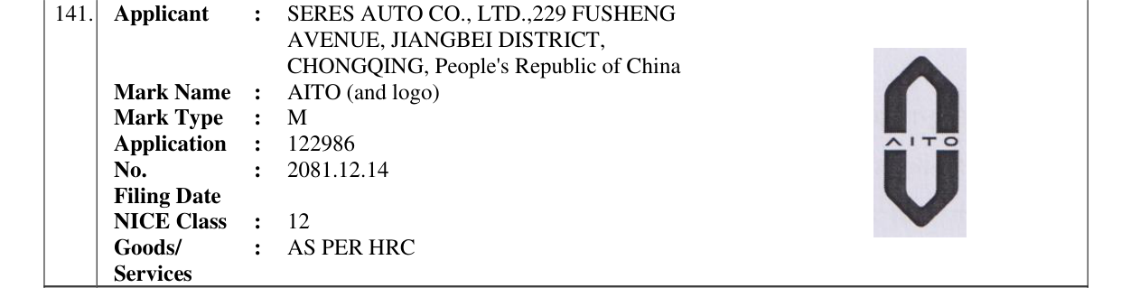 Original bulletin entry for AITO (and logo)