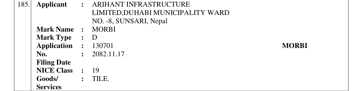 Original bulletin entry for MORBI
