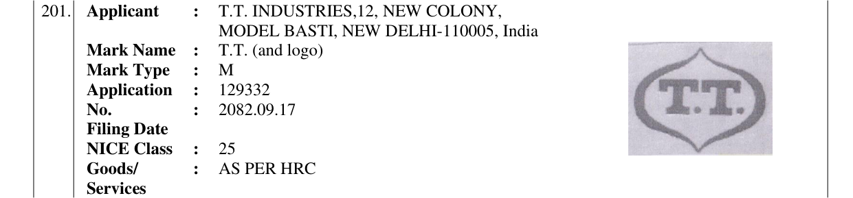 Original bulletin entry for T.T. (and logo)