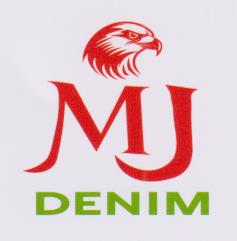 MJ DENIM (and logo) trademark logo