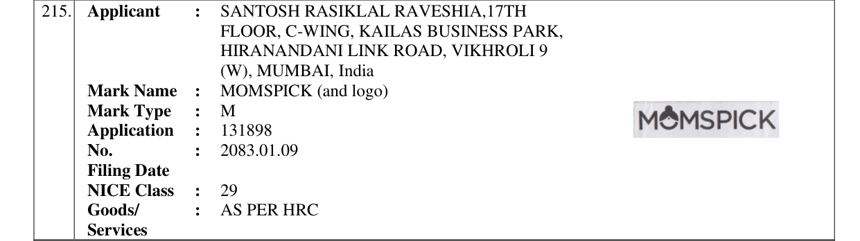 Original bulletin entry for MOMSPICK (and logo)