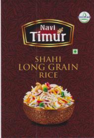 NAVI TIMUR SHAHI LONG GRAIN RICE (and logo) trademark logo