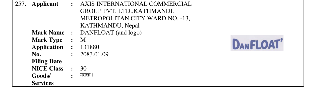 Original bulletin entry for DANFLOAT (and logo)