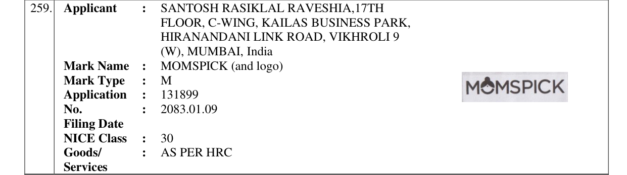 Original bulletin entry for MOMSPICK (and logo)