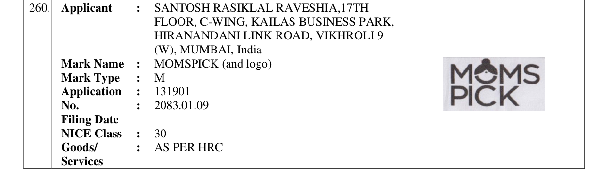 Original bulletin entry for MOMSPICK (and logo)