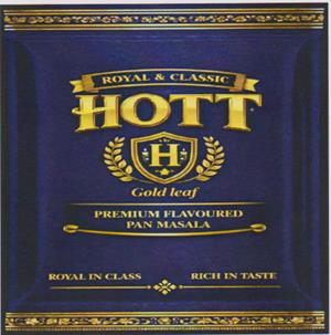 ROYAL&CLASSIC HOTT GOLD LEAF PREMIUM FLAVOURED PAN MASALA (and logo) trademark logo