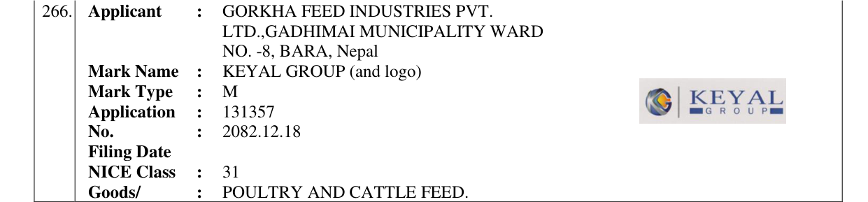 Original bulletin entry for KEYAL GROUP (and logo)