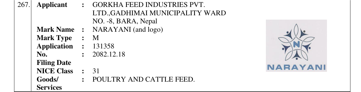 Original bulletin entry for NARAYANI (and logo)