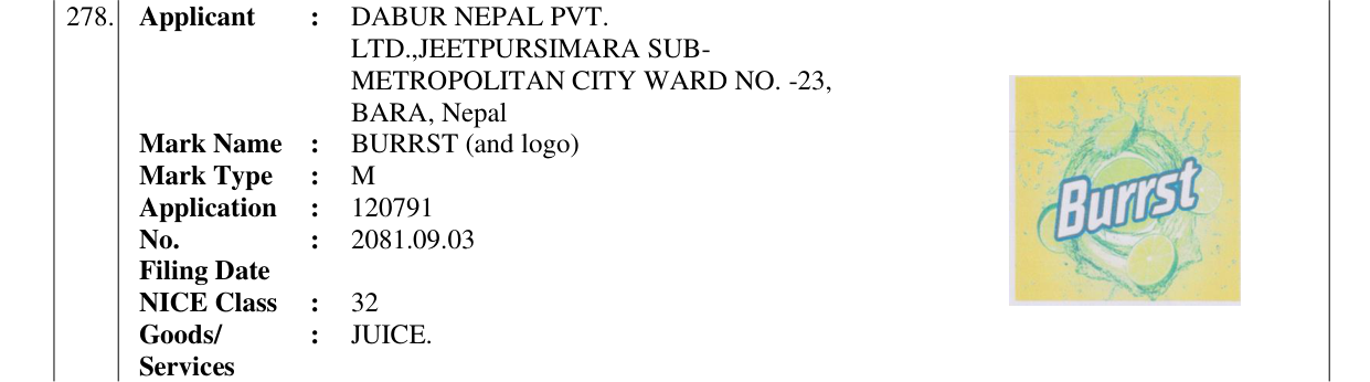 Original bulletin entry for BURRST (and logo)