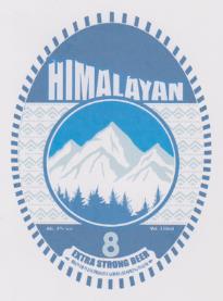 HIMALAYAN 8 EXTRA STRONG BEER (and logo) trademark logo