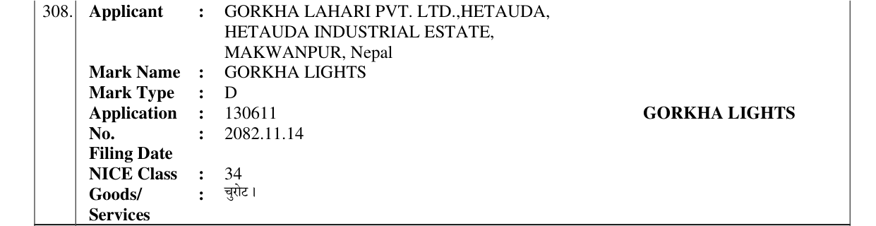 Original bulletin entry for GORKHA LIGHTS