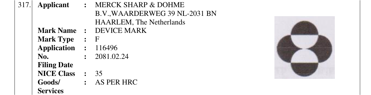 Original bulletin entry for DEVICE MARK